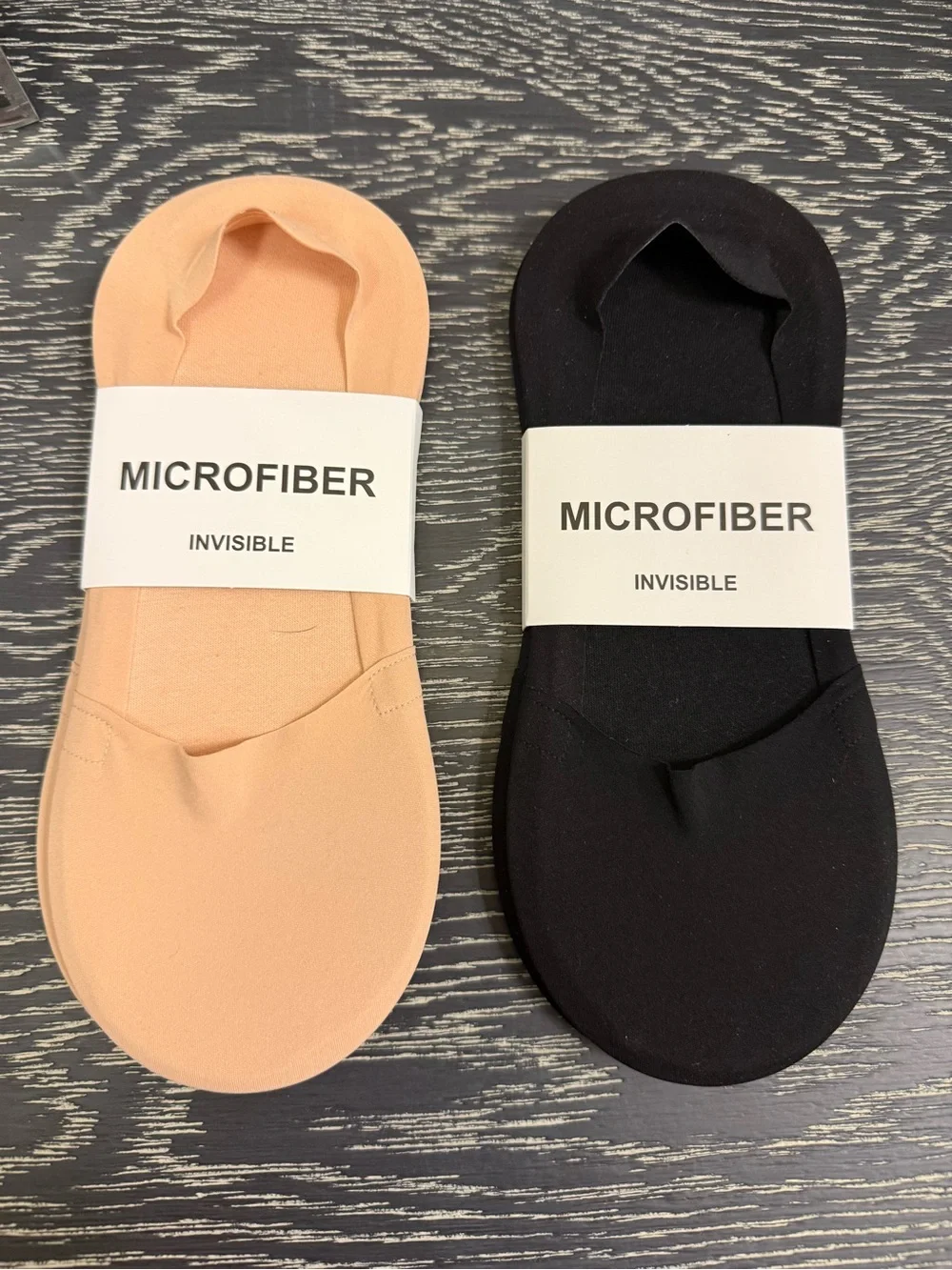No Show Socks Nylon Liners Black & Nude 2 Pairs Each Color